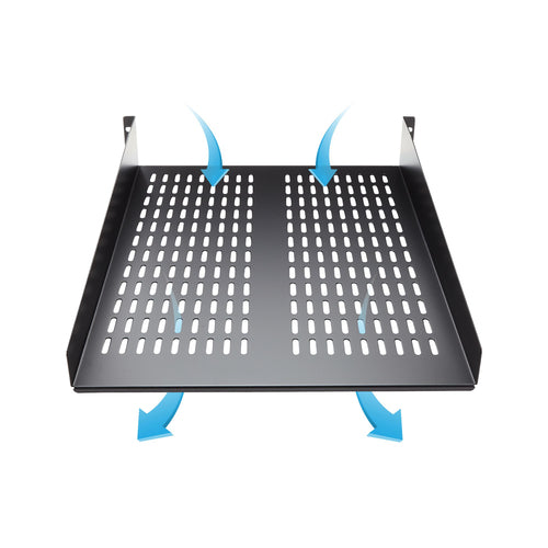 StarTech.com 2U Vented Rack Shelf - 22" Deep Heavy Duty Steel Tray