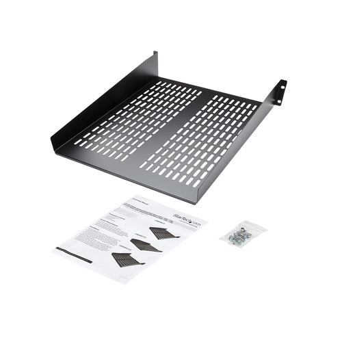 StarTech.com 2U Vented Rack Shelf - 22" Deep Heavy Duty Steel Tray