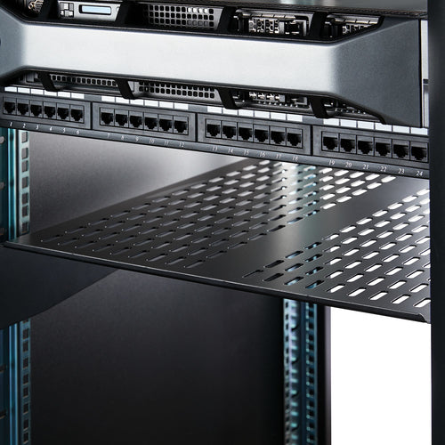 StarTech.com 2U Vented Rack Shelf - 22" Deep Heavy Duty Steel Tray