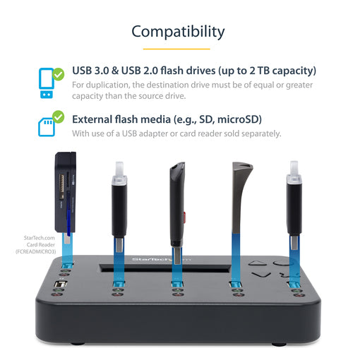USB Thumb Drive Duplicator StarTech USBDUP15 1 to 5 Copies 1.5GB/min USB 2.0 - USBDUP15