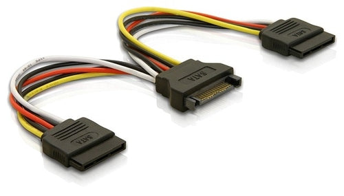 DeLOCK Cable Power SATA 15pin > 2x SATA HDD – straight