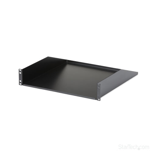 2U Server Rack Shelf Heavy Duty Steel 125lb Capacity 18 Inch Deep Universal Rack Mount