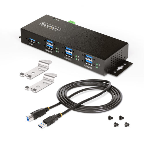 7-Port USB Hub StarTech.com 5G7AINDRM-USB-A Heavy Duty ESD Surge Protection - 5G7AINDRM-USB-A-HUB