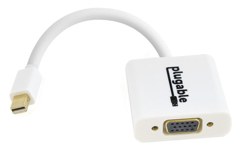 Mini DisplayPort to VGA Adapter Plugable Technologies Active 1920x1080 Driverless