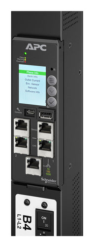 APC NetShelter Metered PDU 0U Three-phase 42 AC Outlets Black