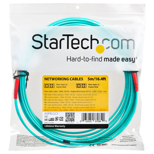 Fiber Optic Cable StarTech 450FBLCLC5 5m OM4 Multimode LC/UPC