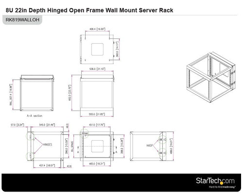 StarTech.com RK819WALLOH rack cabinet