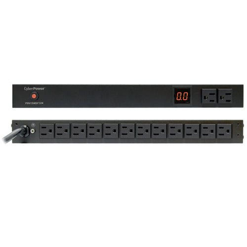 Power Distribution Unit CyberPower PDU15M2F12R 1U Metered 14 AC Outlets LCD Black