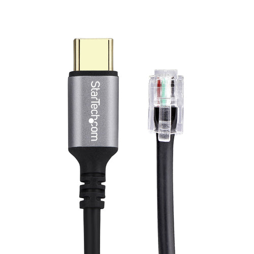 Headset Adapter StarTech.com UR9 USB-C RJ-9 1.8m Black - UR9-HEADSET-ADAPTER