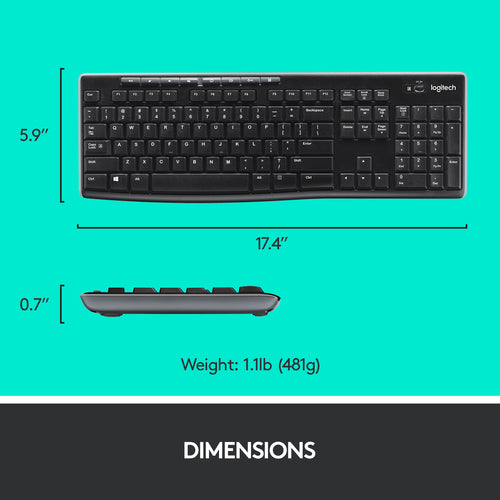 Keyboard Mouse Combo Logitech MK270 Wireless QWERTZ Full-size - 920-004534