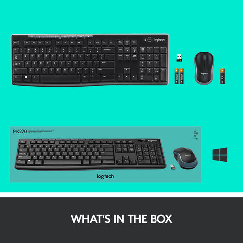 Keyboard Mouse Combo Logitech MK270 Wireless QWERTZ Full-size - 920-004534