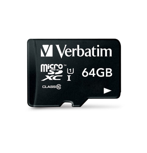 MicroSDXC Card Verbatim Premium 64GB Class 10 90MB/s UHS-I V10
