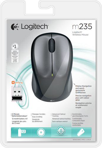 Wireless Mouse Logitech M235 1000 DPI Optical Ambidextrous - 910-002201