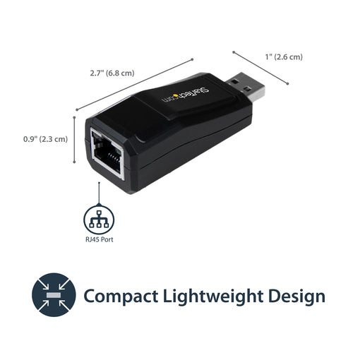 USB Network Adapter StarTech.com USB 3.0 Gigabit Ethernet 1000 Mbps Portable