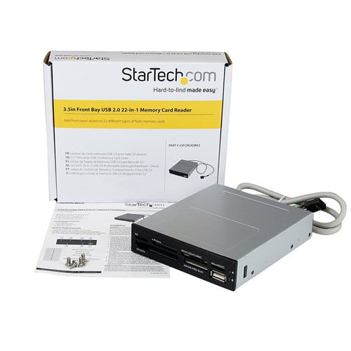 StarTech.com 35FCREADBK3 USB 2.0 Multi-Card Reader - Internal, Black | SD, microSD, CF Support