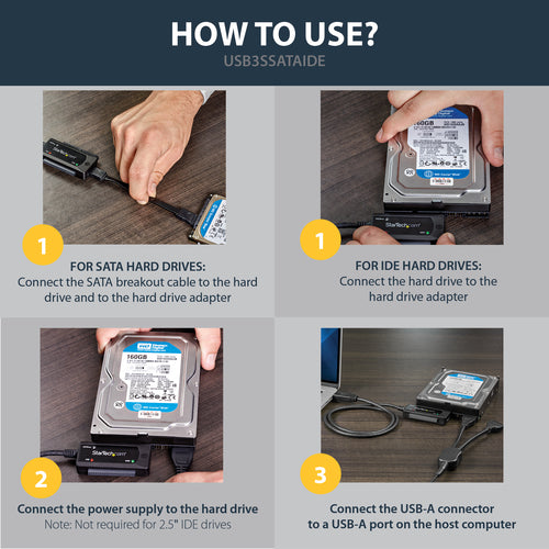 SATA to USB 3.1 Adapter StarTech.com USB312SAT3 10Gbps UASP