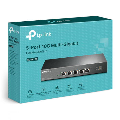 Network Switch TP-Link TL-SX105 5-Port 10G Unmanaged Desktop - TL-SX105
