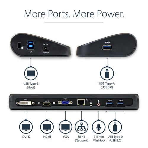 StarTech.com USB3SDOCKHDV laptop dock/port replicator