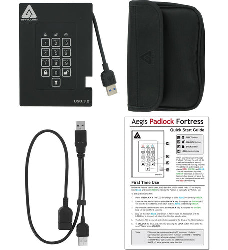 Apricorn Aegis Padlock Fortress 1TB external hard drive