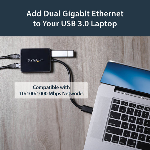 Gigabit Ethernet Adapter StarTech.com USB 3.0 Dual Port 5000 Mbit/s Wired - USB32000SPT