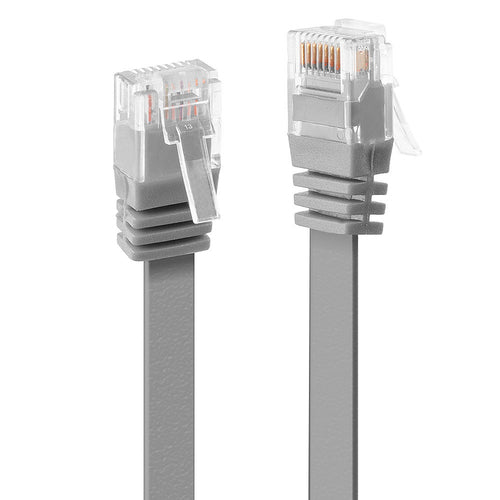 Network Cable Lindy Cat.6 U/UTP Flat 1m Grey RJ-45 - 47491