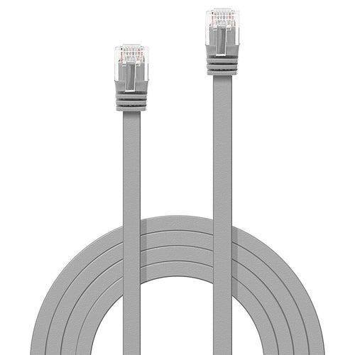 Network Cable Lindy Cat.6 U/UTP Flat 1m Grey RJ-45 - 47491