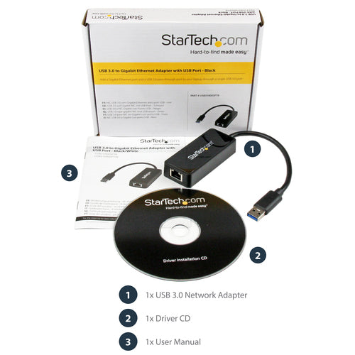 Network Adapter StarTech.com USB 3.0 Gigabit Ethernet 5000 Mbit/s Wired - USB31000SPTB