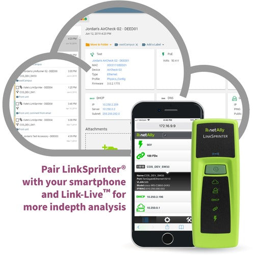 Network Tester NetAlly LinkSprinter Pocket PoE Transmission Compact Portable