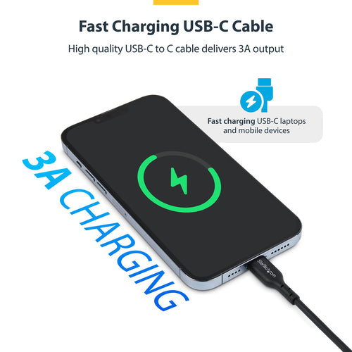 USB-C Charging Cable 2-Pack 3ft 60W Power Delivery USB 2.0