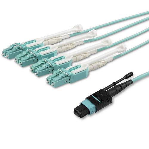 Fiber Optic Cable StarTech MPO8LCPL2M 2m MTP to 4x LC Duplex OM3 Multimode