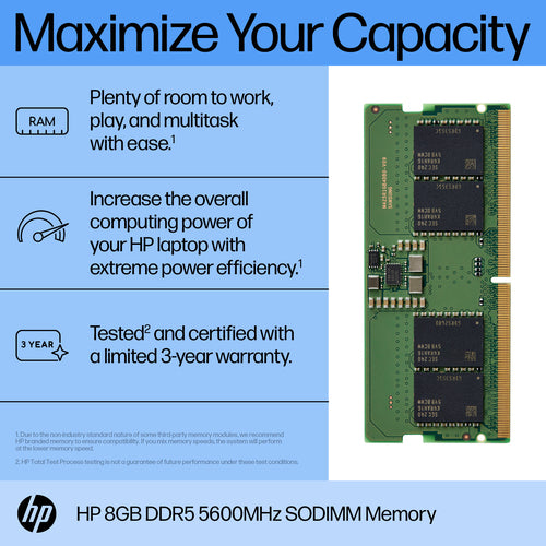 Memory HP 8GB DDR5 5600 1x8GB SO-DIMM 262-pin - AL0M5AA