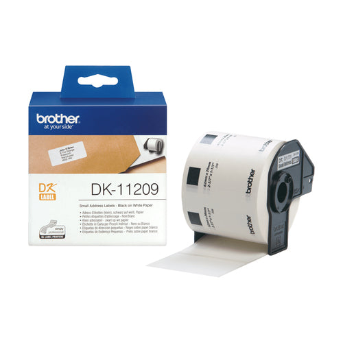 Label-Making Tape Brother DK-11209 800 pcs Black on White Direct Thermal - DK11209