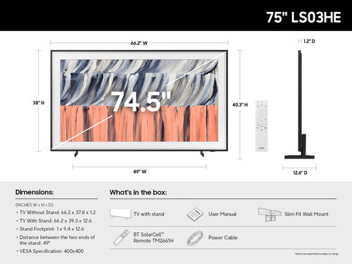 Samsung The Frame QN75LS03HEFXZA TV