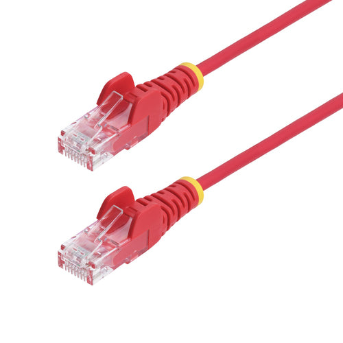 CAT6 Ethernet Cable 6in Red Slim Snagless 100W PoE U/UTP 28AWG