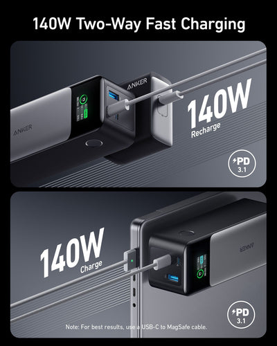 Power Bank Anker 737 24000mAh 140W Fast Charging Black Silver