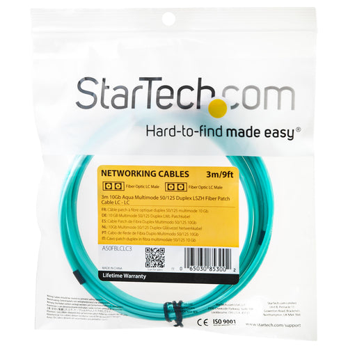 Fiber Optic Cable StarTech.com A50FBLCLC3 3m LC/UPC 100G OM3 Multimode - A50FBLCLC3