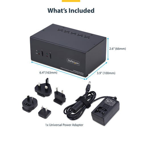 KVM Switch StarTech.com P2ADDH462 4K Ultra HD 36W - P2ADDH462-KVM-SWITCH