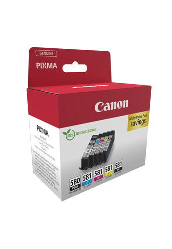 Ink Cartridge Canon 2078C008 Black Cyan Magenta Yellow 5-Pack - 2078C008
