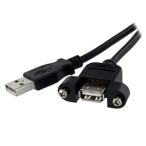 USB Cable StarTech.com USBPNLAFAM3 3ft Panel Mount USB A to A Black