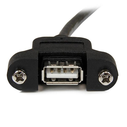 USB Cable StarTech.com USBPNLAFAM3 3ft Panel Mount USB A to A Black
