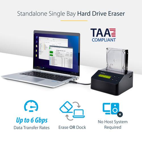 HDD SSD Eraser StarTech.com Single Bay USB 3.0 9 Erase Modes