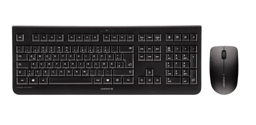 CHERRY DW 3000 Wireless Keyboard & Mouse Set - Full-size AZERTY - Black
