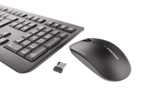 CHERRY DW 3000 Wireless Keyboard & Mouse Set - Full-size AZERTY - Black