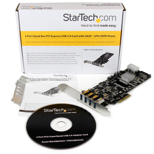 USB PCIe Card StarTech.com PEXUSB3S44V 4 Port 5Gbps Channels UASP - PEXUSB3S44V