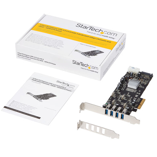 USB PCIe Card StarTech.com PEXUSB3S44V 4 Port 5Gbps Channels UASP - PEXUSB3S44V