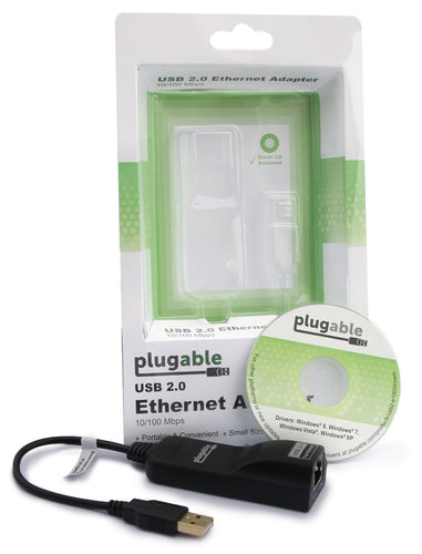 Plugable Technologies USB2-E100 10/100 LAN Wired Network Adapter - USB to Ethernet
