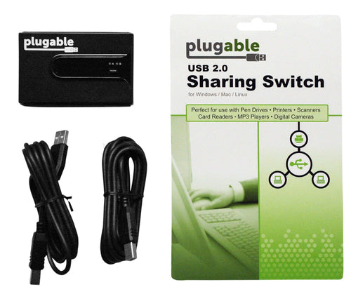 USB Sharing Switch Plugable Technologies USB 2.0 480 Mbit/s A/B Dual Computer