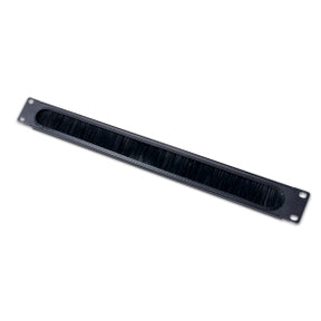Horizontal Cable Organizer 1U Rack Management Panel with Brush Strip - Black