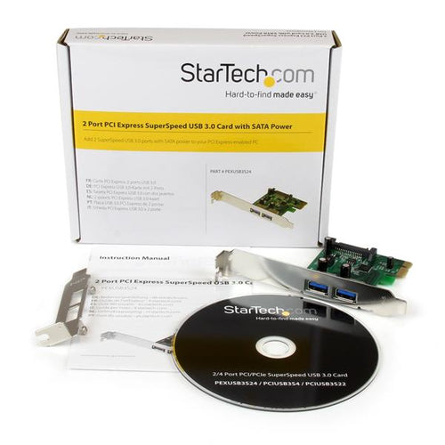 USB Card Adapter StarTech.com PEXUSB3S24 2 Port PCIe SuperSpeed USB 3.0 UASP Low-Profile
