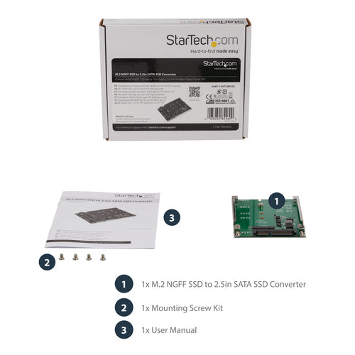 M.2 SATA Adapter StarTech.com SAT32M225 6 Gbit/s Open-Frame - SAT32M225